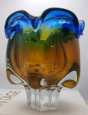 Buy A Large MCM Sommerso Art Glass Bowl Designed By Josef Hospodska For Chribska • 85£