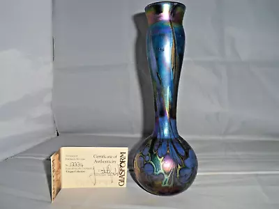 Buy John Ditchfield Unique Blue Vase 23.5cm/8.5cm (Signed Glasform With Certificate) • 196.04£