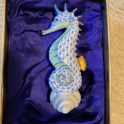 Buy Herend Porcelain Figure Red Fishnet Seahorse Vintage Ornament • 433.51£