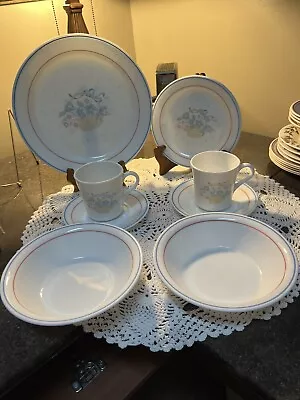 Buy Corelle Dinnerware COUNTRY CORNFLOWER Orange Blue Flowers Basket 10-Piece Set • 18.96£