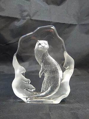 Buy Mats Jonasson Crystal Glass Art Ornament Paperweight Otter • 18.90£