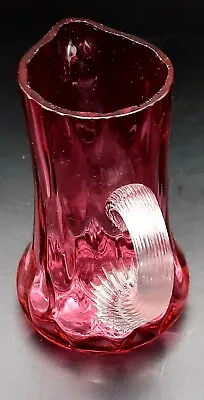 Buy Victorian Antique Cranberry Glass Jug Elongated Bubble Pattern • 12.95£