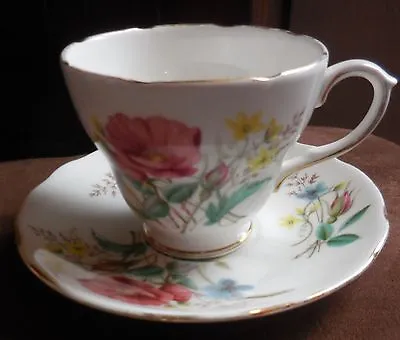 Buy Royal Sutherland Fine Bone China Tea Cup Saucer Roses Gold Trim Made In Stafford • 17.54£