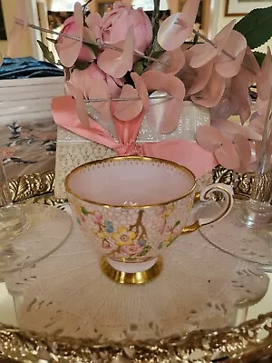 Buy Vintage Tuscan Fine English Bone China Tea Cup Floral Pink Gold • 28.82£