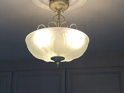 Buy Obscured Glass Lalique Style Uplighter/chandelier • 30£