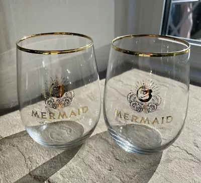 Buy 2 X Official Beautiful Mermaid Gin Gold Rim Tumbler Glass Isle Of Wight • 17.95£