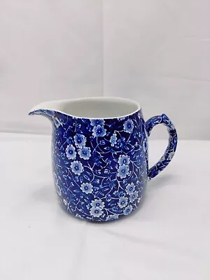 Buy Vintage Calico Queens China Co Staffordshire England Blue Floral 4” Pitcher 30s • 19.17£