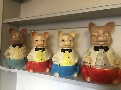 Buy Art Deco Large Ellgreave  Money Box Pigs In Pottery X4 All Colours The Family • 165£