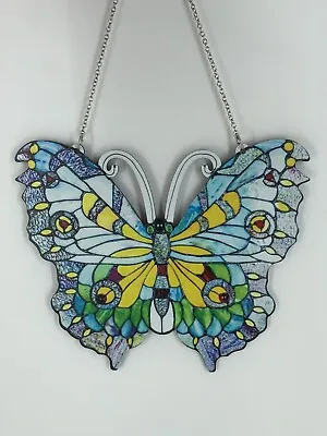 Buy Stained Glass Style Plastic Butterfly Window Hanger • 14.23£