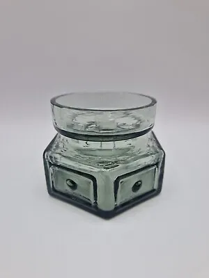 Buy Vintage Dartington Glass Panel / Spot Vase By Frank Thrower - Midnight Grey • 18£