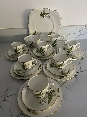 Buy Vintage Royal Grafton Fine Bone China Coffee Set Lily Of The Valley -21 Pieces • 34.99£