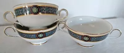 Buy 3 X Vintage Noritake Ireland 'Boliska' 2766 Porcelain Double Handled Soup Bowls • 9.99£