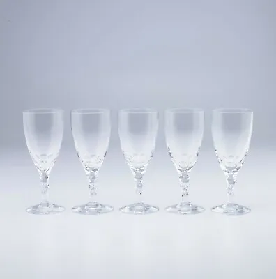 Buy 5 X Orrefors Crystal CARINA Signed White Wine Glasses Design Ingeborg Lundin • 59.99£
