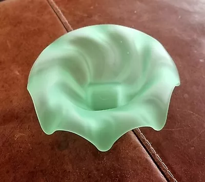 Buy Bagley Art Deco Frosted Green Glass 'Equinox' Posy Bowl • 12.99£