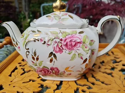 Buy Sadler 2897 Pink Cabbage Rose Teapot 1949 Design Pink Roses Excellent Condition • 165£