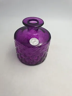 Buy Vidrios San Miguel Spain Recycled Glass Purple Amethyst Vase Bottle Diamond Text • 14.99£