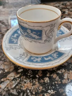 Buy Coalport China Coffee Cup And Saucer Blue And White REVELRY • 15£