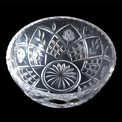 Buy Vintage Bohemia Czech Cut Glass Lead Crystal Bowl With Stickers Boxed 8  • 22.99£