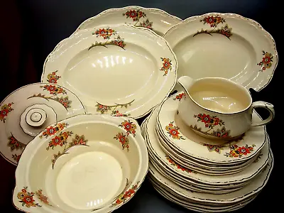 Buy ART Deco Alfred Meakin Marigold Eclipso Dinner Set Plates Tureen Oval Platters • 84£
