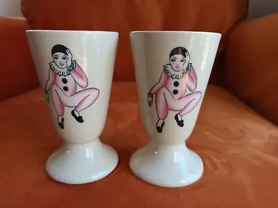 Buy Pierrot Clown Cups Goblets Mugs Drinking Vessel X 2. Pink Clown, 1980s Style. • 5.99£