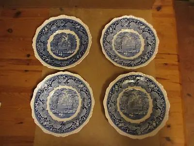 Buy 4 X Vintage Masons England Paten Ironstone China Vista Blue Rimmed Bowl  9'' • 2£
