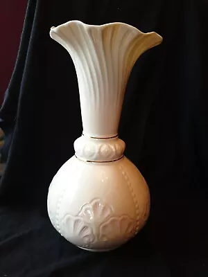 Buy Irish Belleek Porcelain China 7th Stamp Vase Pink 22.5cm • 4.99£