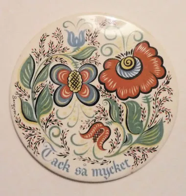 Buy Ceramic Round TRIVET Berggren Florals TACK SA MYCKRET 1960s • 6.33£