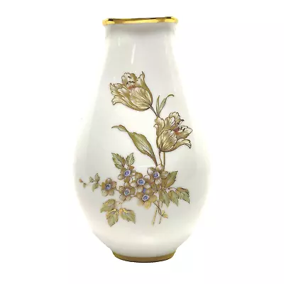 Buy VTG K&A Porcelain Vase 21cm Tall Gilt Blue Floral Krautheim Selb Bavaria Germany • 19.99£