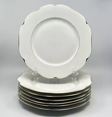 Buy KPM Kaiser Dinner Plate Embossed Edge Gold Verge Gold Trim 10 In KPM158 7Pc • 58.39£