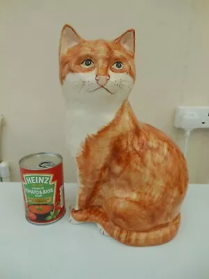 Buy Babbacombe Pottery Large Cat Ginger & White - 12.25 Inches Tall • 39.99£
