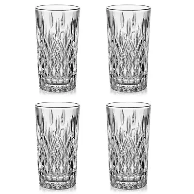 Buy Amisglass Crystal Highball Glass 350ml Textured Design Glassware For Water Juice • 19.99£