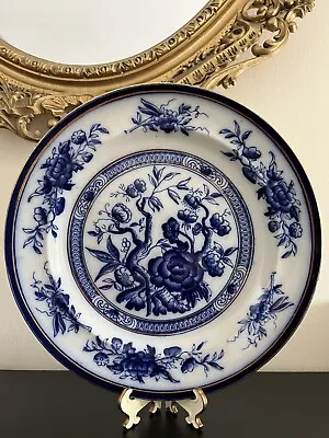 Buy Antique Blue White Rosette F & H Plate • 9.99£