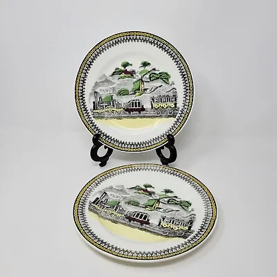 Buy Vintage 6.75  Dessert Plate Railroad Portland Pottery Cobridge PV Regal England • 28.55£