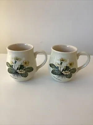 Buy 2 X Vintage Holkham Pottery Cups / Mugs Primula Vulgaris • 18.95£