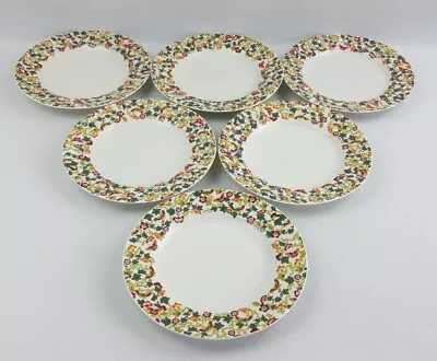 Buy 6x Queens Imperial Garden Fine China 20.5cm / 8  Side Salad Plates - Floral VGC • 24£