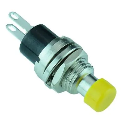 Buy Yellow Off-(On) Miniature Metal Push Button Switch SPST • 2.69£