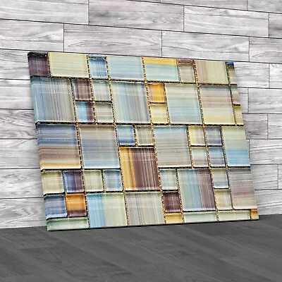 Buy Glossy Mosaic Tiles Colorful Glass Canvas Print Large Picture Wall Art • 18.95£
