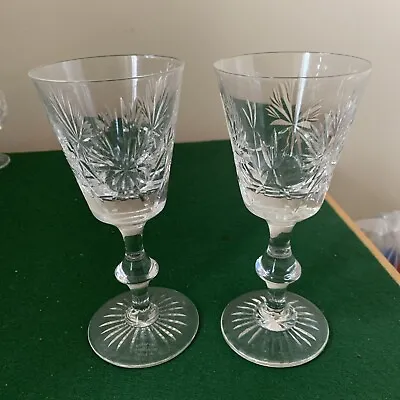Buy Pair Of Edinburgh Crystal Star Of Edinburgh  White Wine Glasses 16cm High -  VGC • 30£