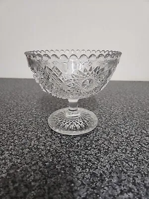 Buy Vintage Cut Glass Pedestal Bowl • 5.50£
