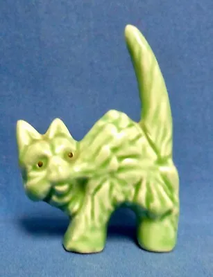 Buy Vintage SylvaC Miniature Scared Cat Green • 13.01£