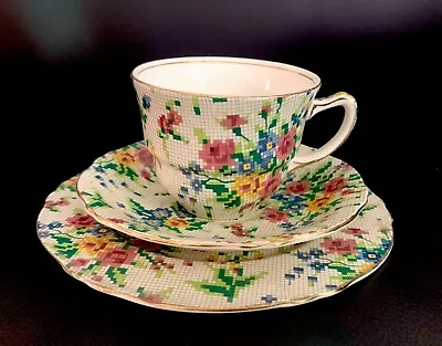 Buy Royal Winton Grimwades Queen Anne Floral Chintz Tea Cup Saucer Plate, England • 49.01£