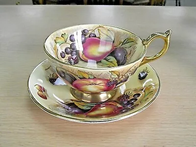 Buy AYNSLEY ORCHARD GOLD CUP & SAUCER - SIGNED N. BRUNT (no1) • 95£