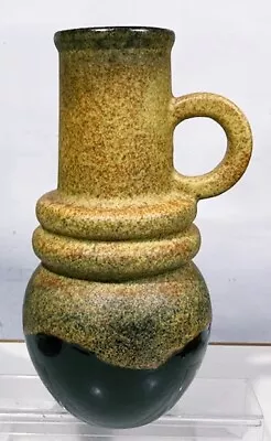 Buy Vintage Mcm Scheurich 428-26 West German Handled Pottery Vase Yellow Brown • 19.99£