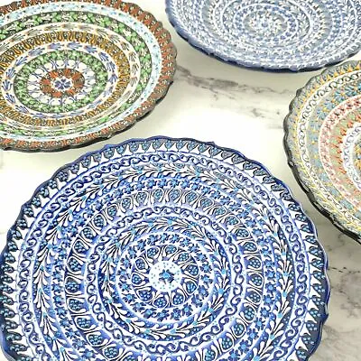 Buy Handmade Ceramic Wall Hanging Plate(18cm) - Hand Painted Turkish Pottery • 15.99£