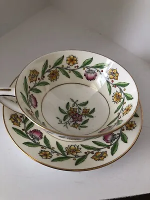 Buy Minton Floral Tea Cup And Saucer Set, Vintage England Bone China • 21.14£