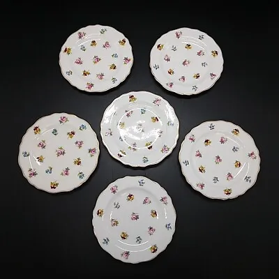 Buy 6 X Royal Cauldon Side Plate With Flower Pattern And Gold Gilt Edging - 5.75  • 15£