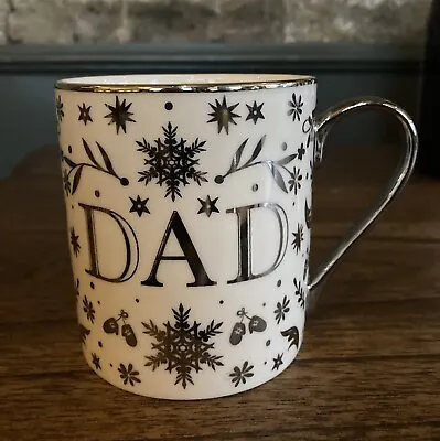 Buy Marks And Spencer Dad Christmas Mug. New Silver And White. Fine China. • 4.45£