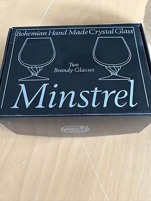 Buy A Pair Of Minstrel Bohemian Hade Made Crystal Brandy Glasses • 18£