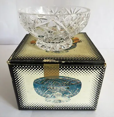 Buy Vintage Czech Bohemia Lead Crystal Glass Rose Bowl 4  -Boxed No Net • 11.99£