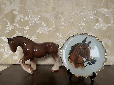 Buy Mella Ware Porcelain Horse - Made In England - With Japanese Plate • 22£